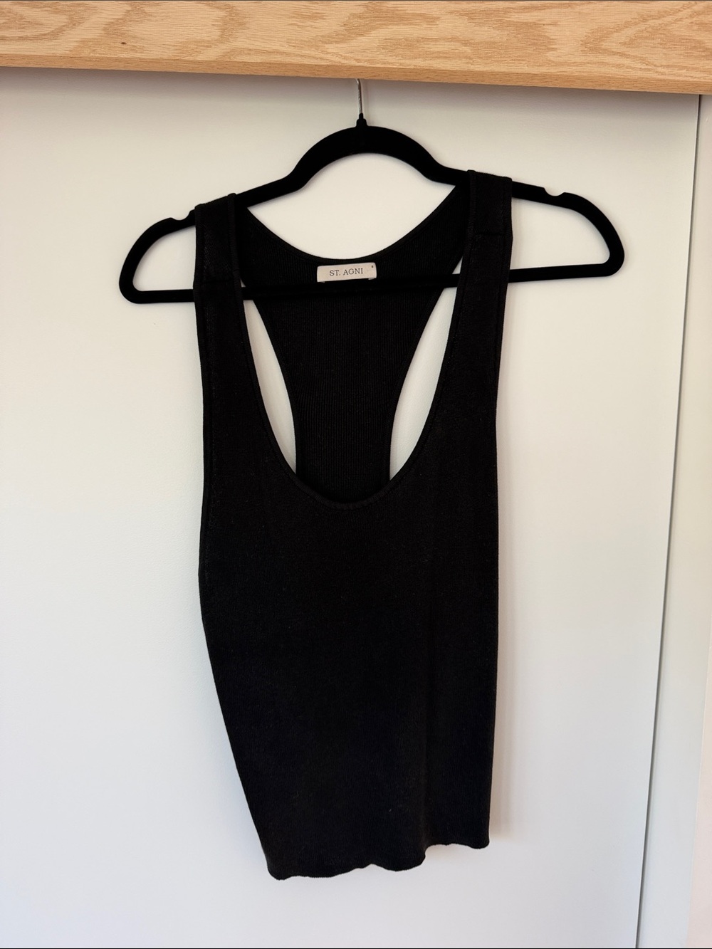 St. Agni Black Knit Racerback Tank